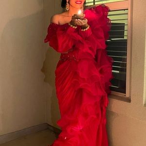 Classic Ruffle Saree for Indian wedding